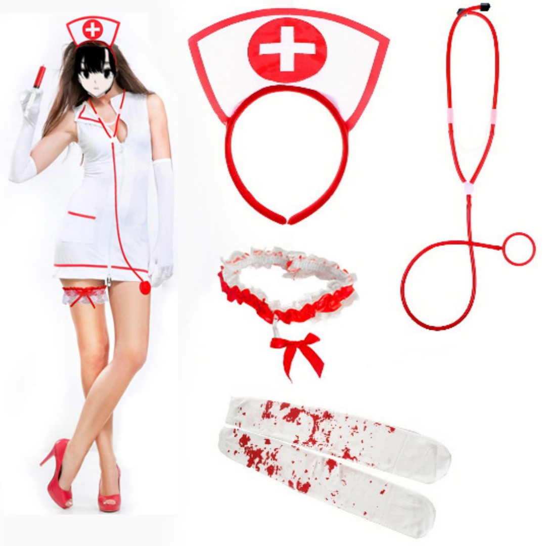 Halloween Bloody Nurse Costume Accessories Se twith Medical Themed Props